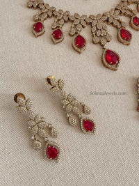 Pre Order: Customised Tear Drop American Diamond Necklace Sets - SOKORA JEWELSPre Order: Customised Tear Drop American Diamond Necklace SetsNECKLACE SETS