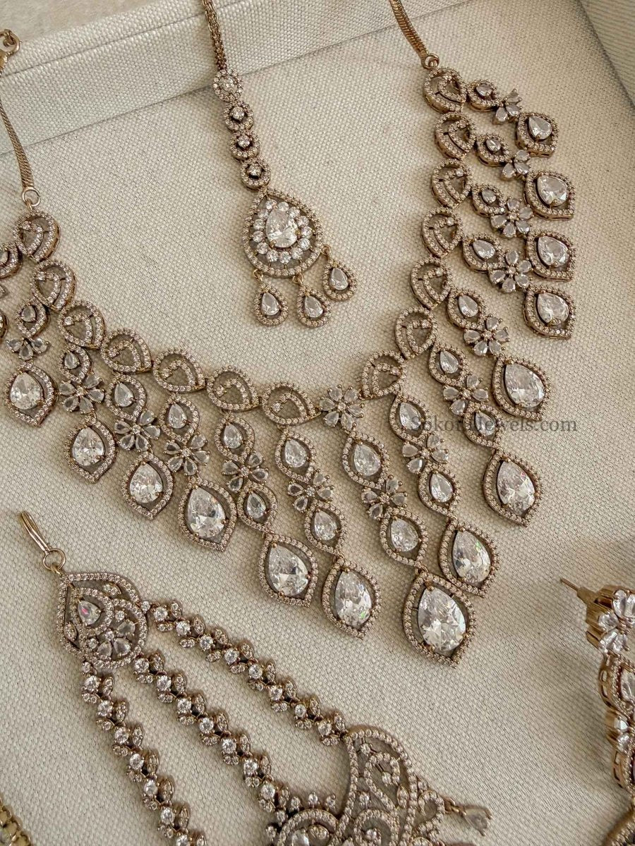 Pre Order: Customised Vine Drop Diamante Set - SOKORA JEWELSPre Order: Customised Vine Drop Diamante SetNECKLACE SETS