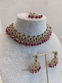 Preasha Golden Necklace Sets - SOKORA JEWELSPreasha Golden Necklace Sets