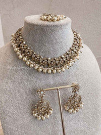 Preasha Golden Necklace Sets - SOKORA JEWELSPreasha Golden Necklace Sets
