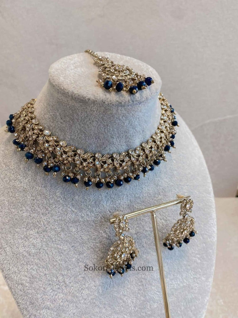 Preasha Golden Necklace Sets - SOKORA JEWELSPreasha Golden Necklace Sets