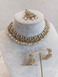 Preasha Golden Necklace Sets - SOKORA JEWELSPreasha Golden Necklace Sets