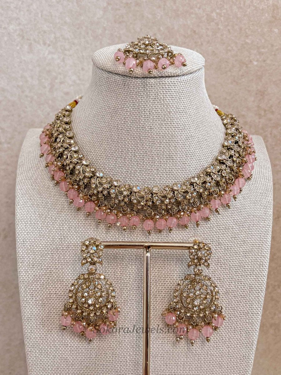 Preasha Golden Necklace Sets - SOKORA JEWELSPreasha Golden Necklace Sets