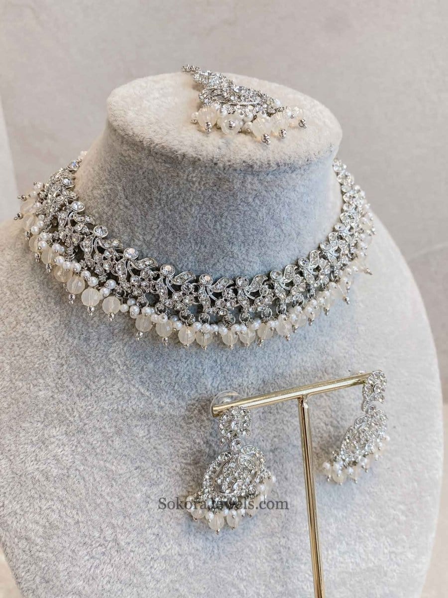 Preasha Silver Necklace Sets - SOKORA JEWELSPreasha Silver Necklace Sets