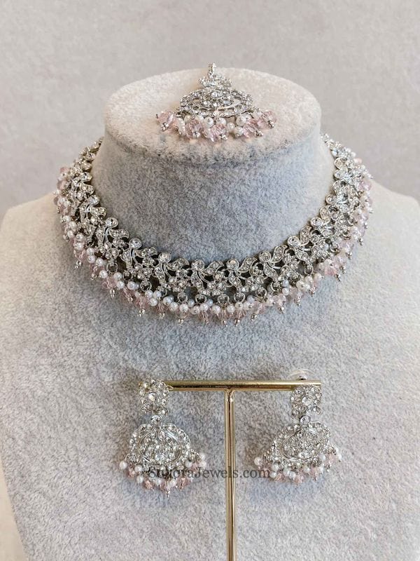 Preasha Silver Necklace Sets - SOKORA JEWELSPreasha Silver Necklace Sets