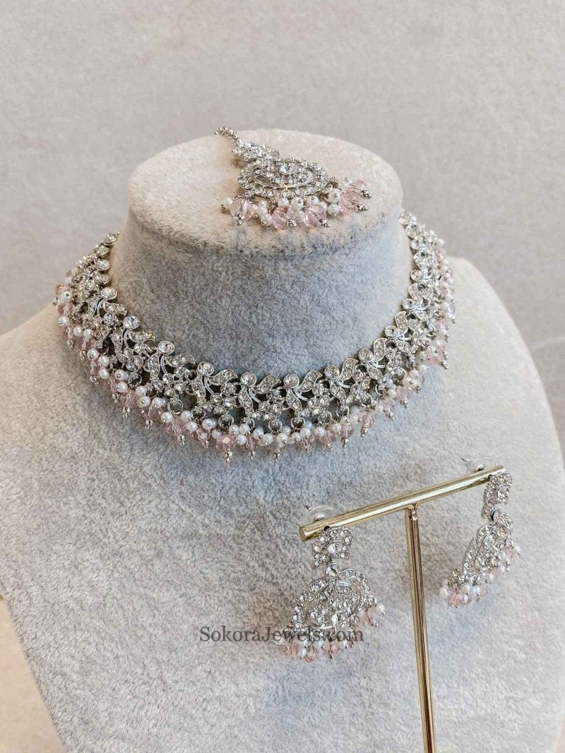 Preasha Silver Necklace Sets - SOKORA JEWELSPreasha Silver Necklace Sets