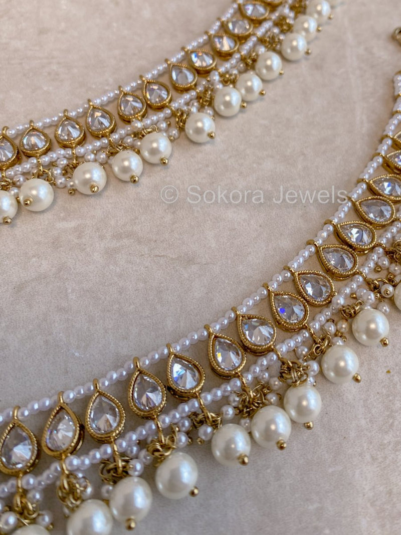 Preeta Anklets - Clear - SOKORA JEWELSPreeta Anklets - Clear