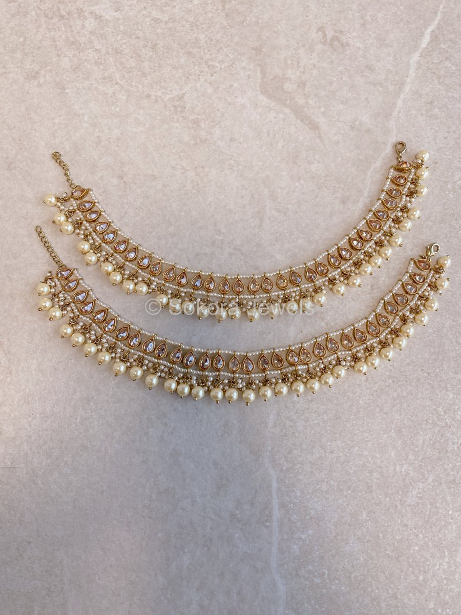 Preeta Anklets - Golden - SOKORA JEWELSPreeta Anklets - Golden