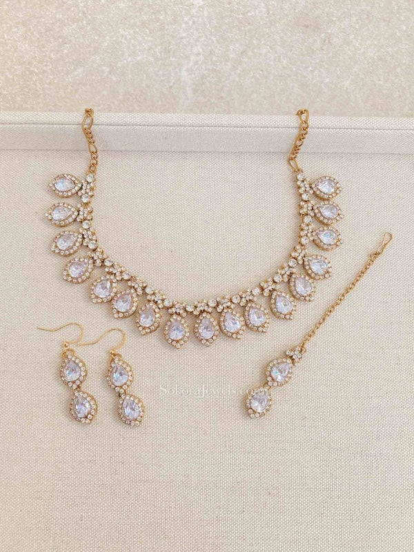 Preeti Gold Diamante Necklace Set - SOKORA JEWELSPreeti Gold Diamante Necklace SetNECKLACE SETS