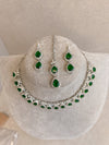 Preeti Silver Set - Green - SOKORA JEWELSPreeti Silver Set - GreenNECKLACE SETS