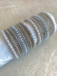Princess Pearly Bangle Set - 2 Colour Options - SOKORA JEWELSPrincess Pearly Bangle Set - 2 Colour OptionsBANGLES