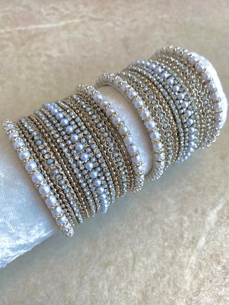Princess Pearly Bangle Set - 2 Colour Options - SOKORA JEWELSPrincess Pearly Bangle Set - 2 Colour OptionsBANGLES