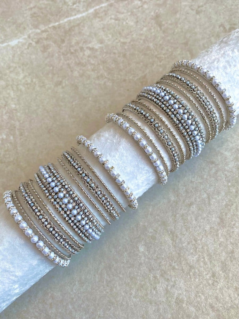 Princess Pearly Bangle Set - 2 Colour Options - SOKORA JEWELSPrincess Pearly Bangle Set - 2 Colour OptionsBANGLES