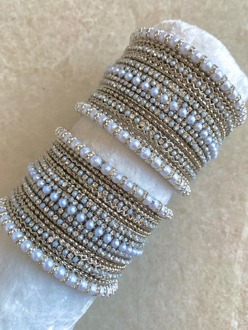 Princess Pearly Bangle Set - 2 Colour Options - SOKORA JEWELSPrincess Pearly Bangle Set - 2 Colour OptionsBANGLES