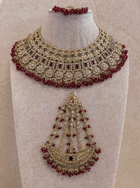 Priya Bridal Set - Maroon - SOKORA JEWELSPriya Bridal Set - Marooncustom