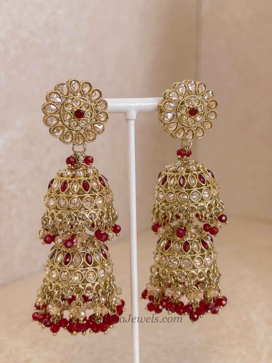 Priya Bridal Set - Maroon - SOKORA JEWELSPriya Bridal Set - Marooncustom