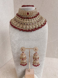 Priya Bridal Set - Maroon - SOKORA JEWELSPriya Bridal Set - Marooncustom