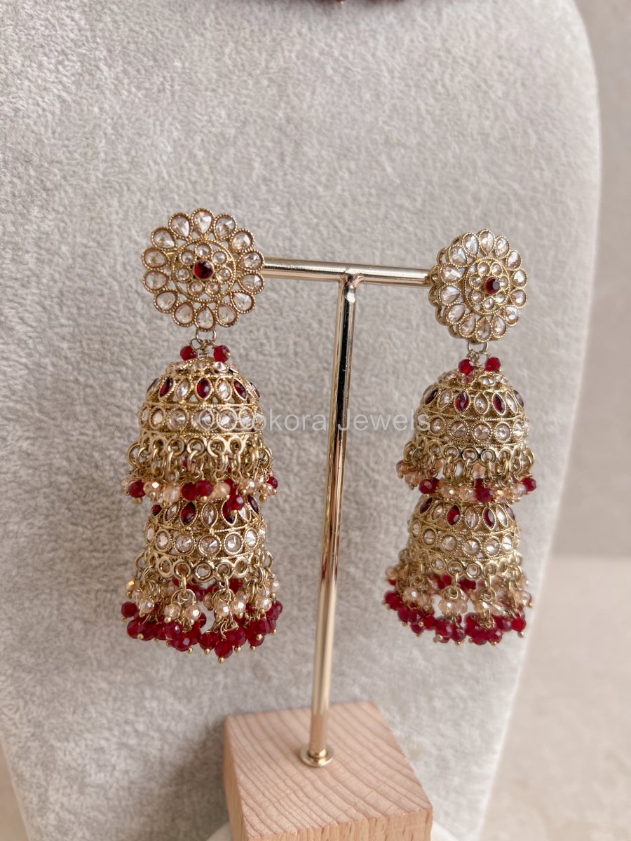 Priya Bridal Set - Maroon - SOKORA JEWELSPriya Bridal Set - Marooncustom