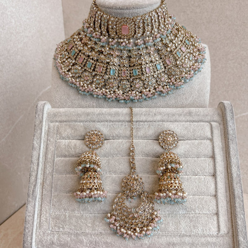 Priya Bridal Set - Pastels - SOKORA JEWELSPriya Bridal Set - Pastelscustom