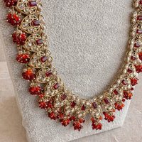 Priya Long Necklace - Maroon - SOKORA JEWELSPriya Long Necklace - Maroon