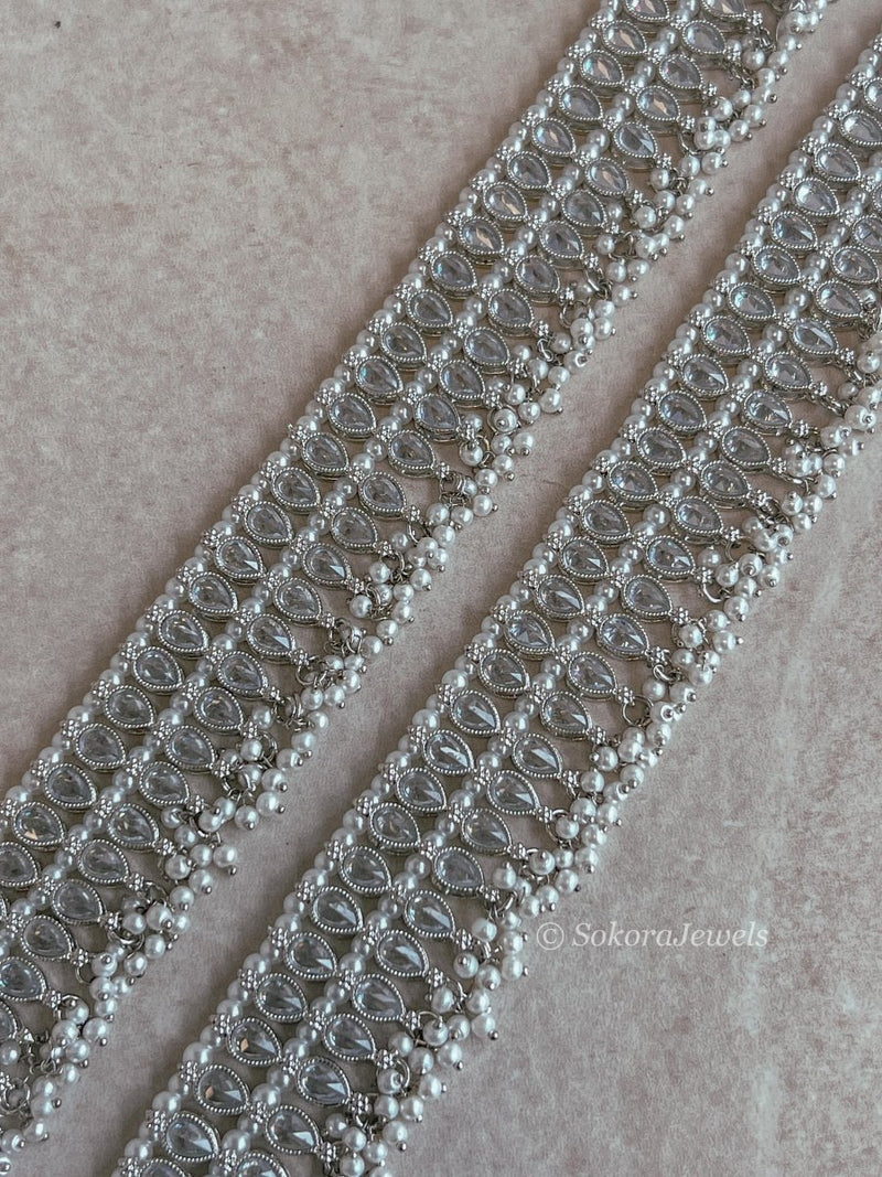 Priya Silver Anklets - SOKORA JEWELSPriya Silver Anklets