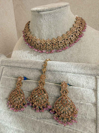 Priyansha Colourful Beaded Necklace Set - Golden - SOKORA JEWELSPriyansha Colourful Beaded Necklace Set - Golden