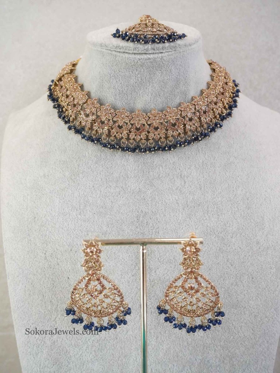 Priyansha Golden Necklace sets - SOKORA JEWELSPriyansha Golden Necklace sets