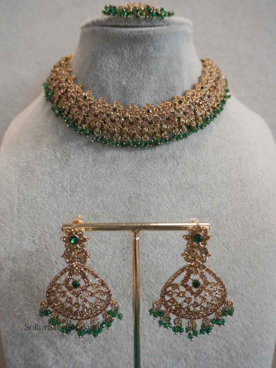Priyansha Golden Necklace sets - SOKORA JEWELSPriyansha Golden Necklace sets