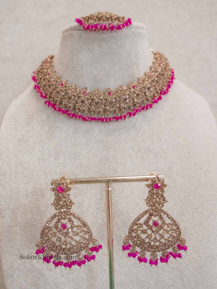 Priyansha Golden Necklace sets - SOKORA JEWELSPriyansha Golden Necklace sets