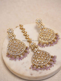 Priyansha Pastel Earrings & Tikka sets - SOKORA JEWELSPriyansha Pastel Earrings & Tikka sets