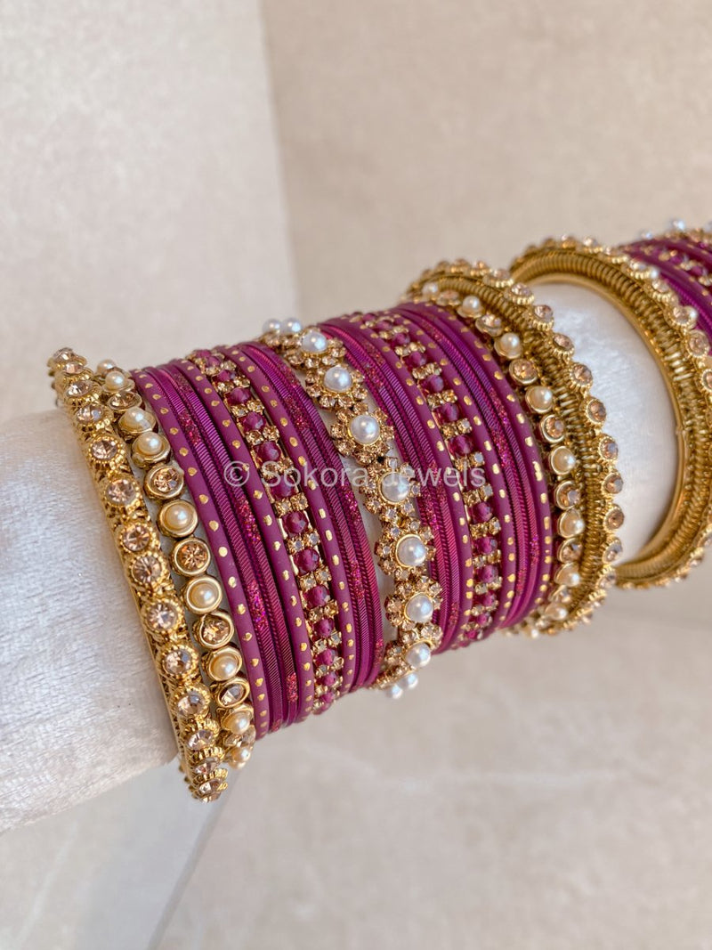 Purple Bangle Set - SOKORA JEWELSPurple Bangle SetBANGLES