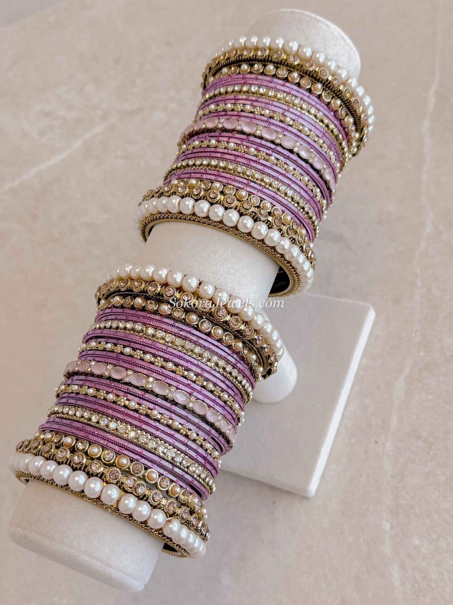 Purple Bridal Bangle set - SOKORA JEWELSPurple Bridal Bangle setBANGLES