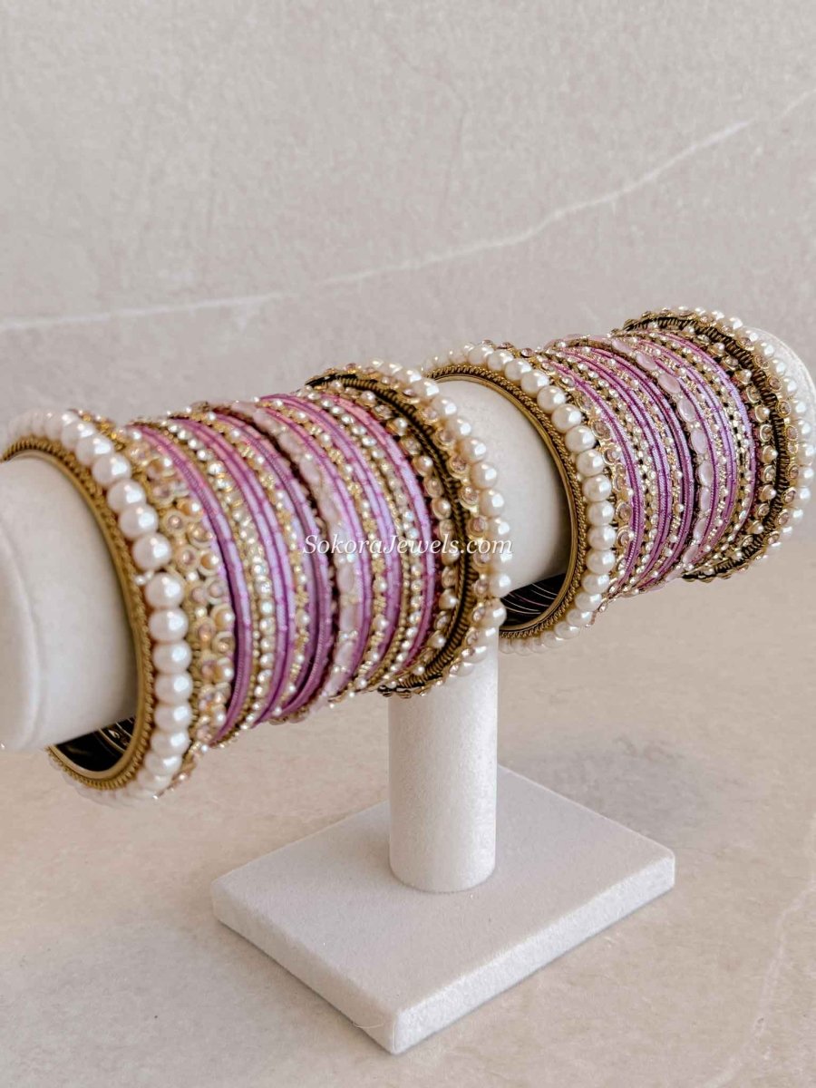 Purple Bridal Bangle set - SOKORA JEWELSPurple Bridal Bangle setBANGLES