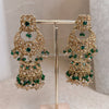 Qudsia Jhuma Earrings - Green - SOKORA JEWELSQudsia Jhuma Earrings - Green