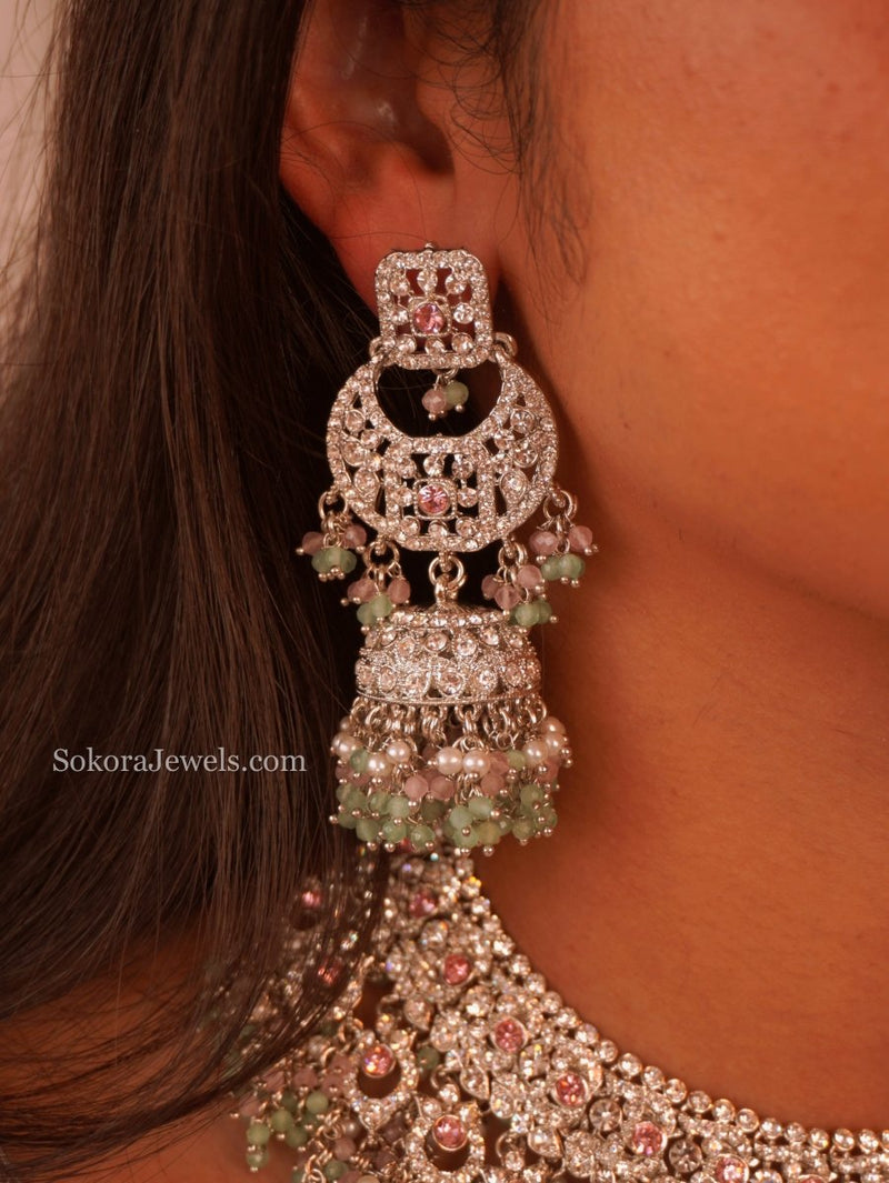 Qudsia Necklace and Earring Set - Pastels - SOKORA JEWELSQudsia Necklace and Earring Set - Pastels