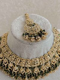 Qudsia Necklace & Earring Set - Green - SOKORA JEWELSQudsia Necklace & Earring Set - Green
