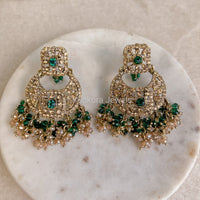 Qudsia Small Earrings - Green - SOKORA JEWELSQudsia Small Earrings - Green