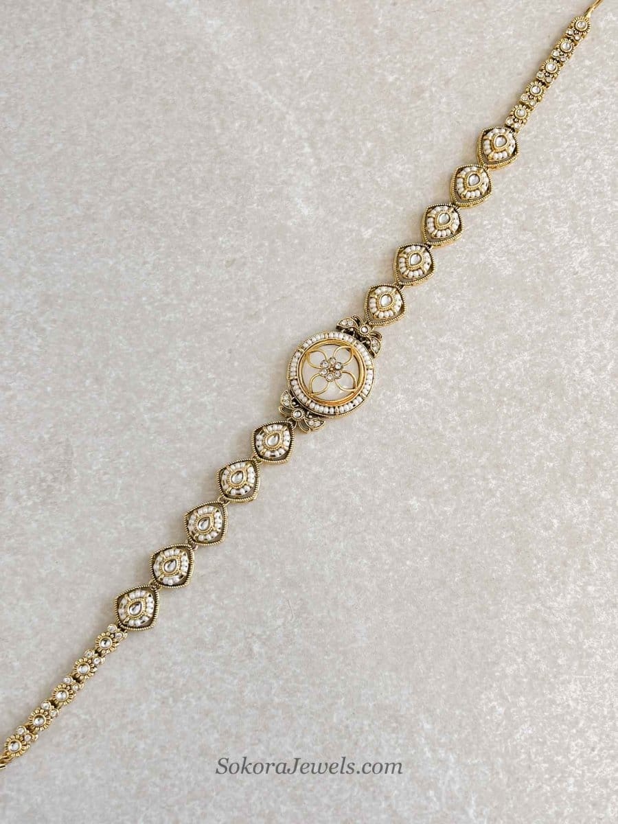 Radhika Full Bridal Kundan Jewellery Set – Pearl - SOKORA JEWELSRadhika Full Bridal Kundan Jewellery Set – Pearl