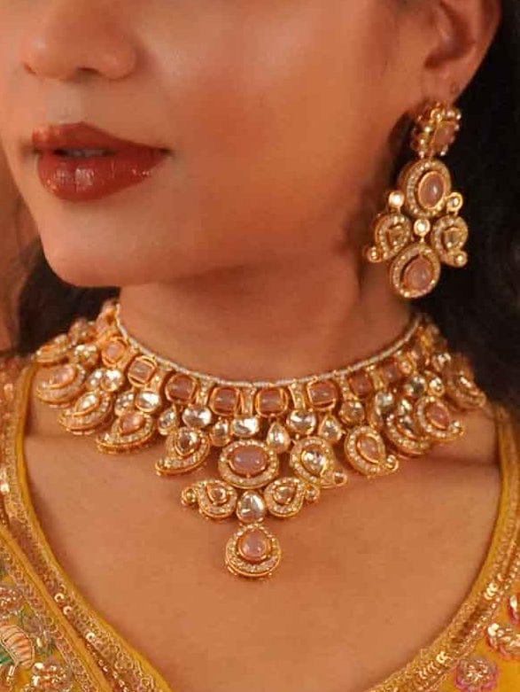 Rafia Faux Kundan Set - SOKORA JEWELSRafia Faux Kundan SetNECKLACE SETS