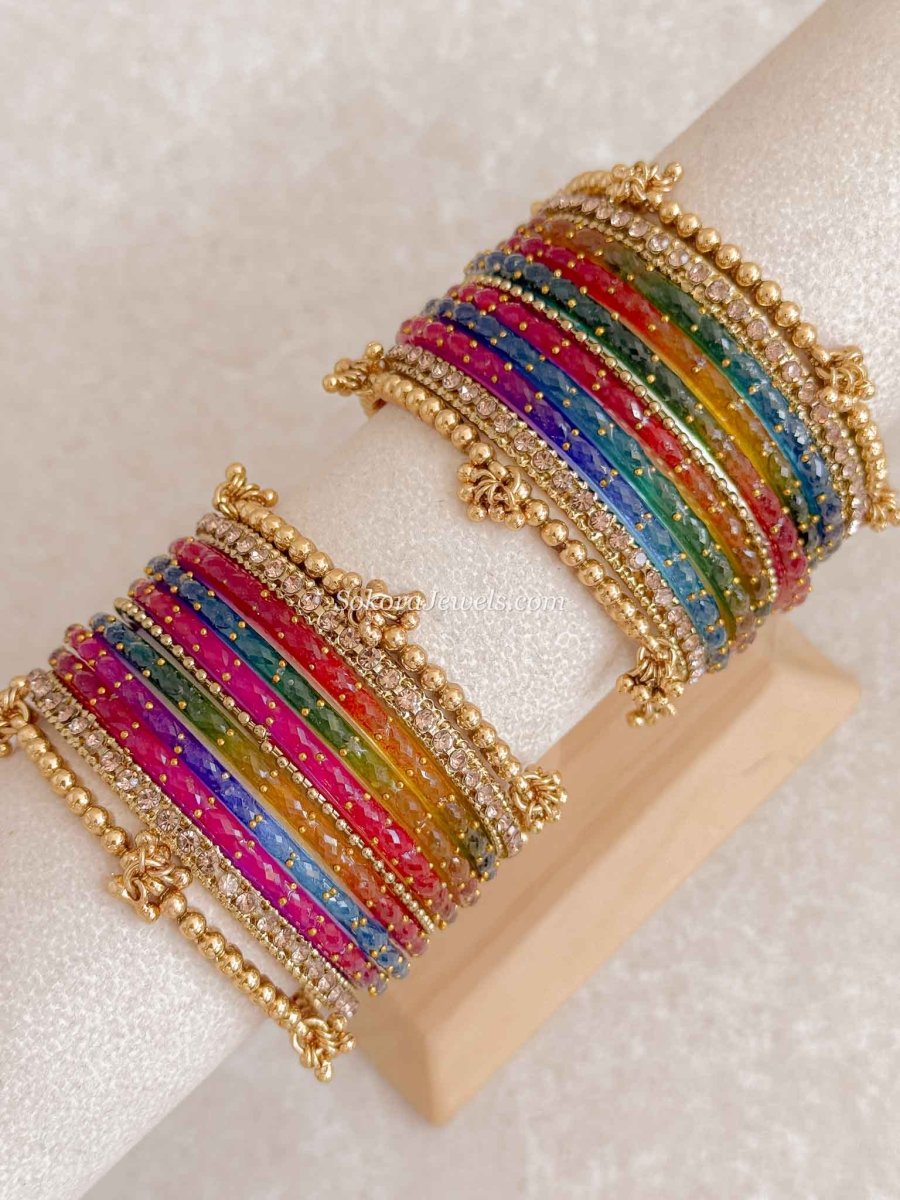 Rainbow Glass Bangle set - SOKORA JEWELSRainbow Glass Bangle setBANGLES