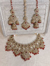 Rajal Bridal Necklace Set - Red - SOKORA JEWELSRajal Bridal Necklace Set - Red