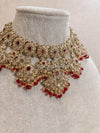 Rajal Bridal Necklace Set - Red - SOKORA JEWELSRajal Bridal Necklace Set - Red