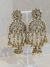 Ranju Antique Gold Kundan Earrings - SOKORA JEWELSRanju Antique Gold Kundan Earrings