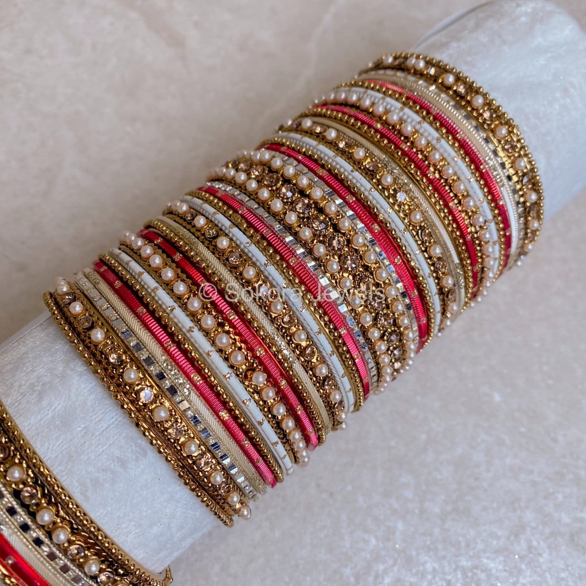 Raveen Golden Bangle Set colour options – SOKORA JEWELS