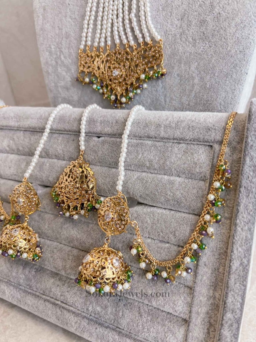 Razia Bridal set - Jade Green - SOKORA JEWELSRazia Bridal set - Jade Green