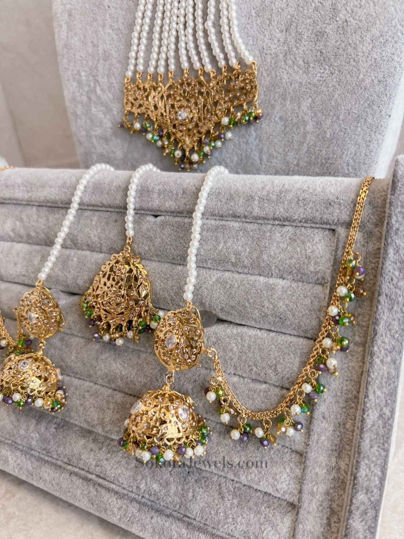 Razia Bridal set - Jade Green - SOKORA JEWELSRazia Bridal set - Jade Green