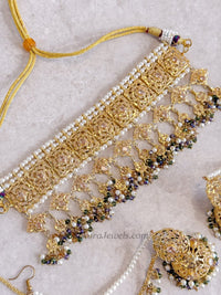 Razia Bridal set - Jade Green - SOKORA JEWELSRazia Bridal set - Jade Green