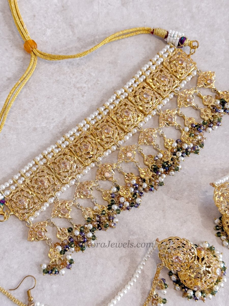Razia Bridal set - Jade Green - SOKORA JEWELSRazia Bridal set - Jade Green