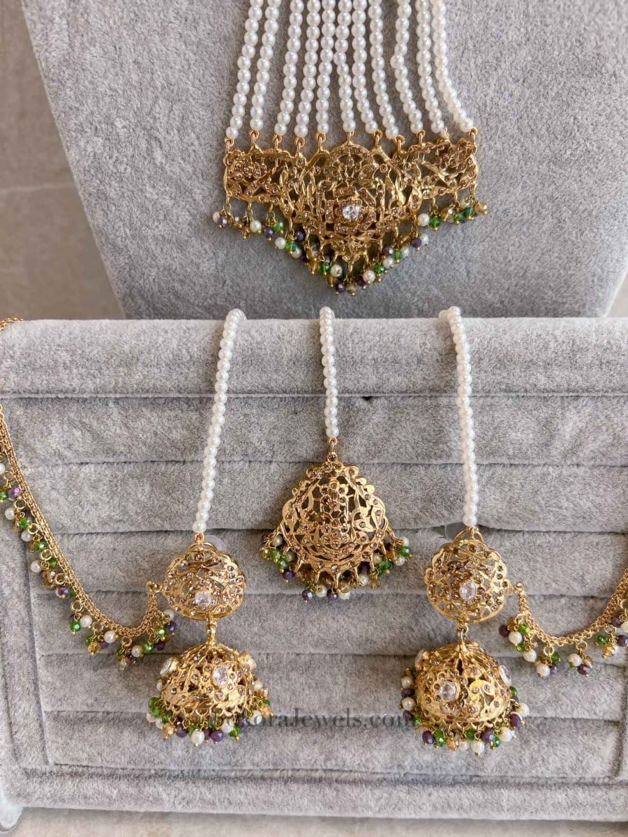 Razia Bridal set - Jade Green - SOKORA JEWELSRazia Bridal set - Jade Green