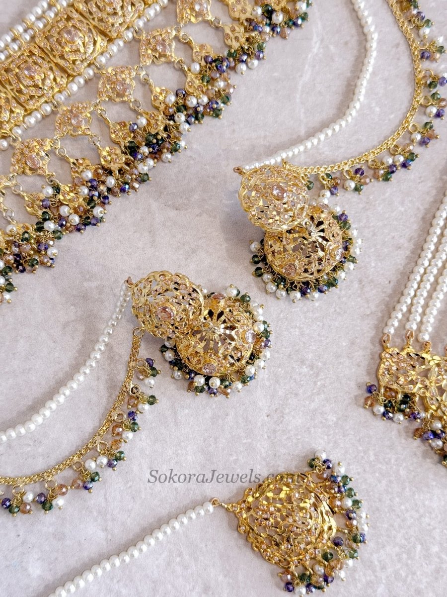 Razia Bridal set - Jade Green - SOKORA JEWELSRazia Bridal set - Jade Green
